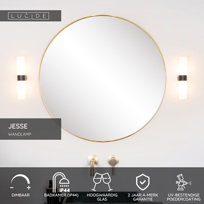 Lucide JESSE - Wandlamp Badkamer - 2xG9 - IP44 - Zwart